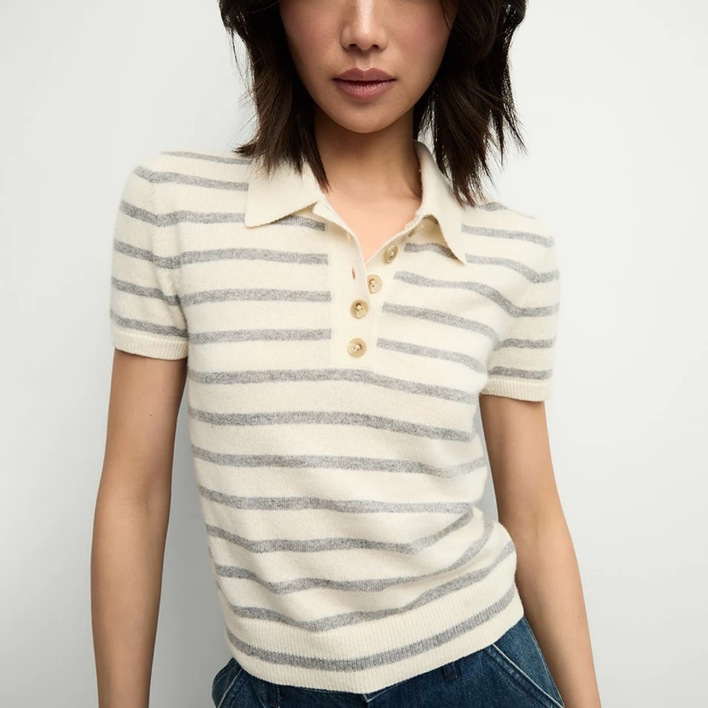 NWT Veronica Beard Striped Brandt Cashmere Sweater - Size S